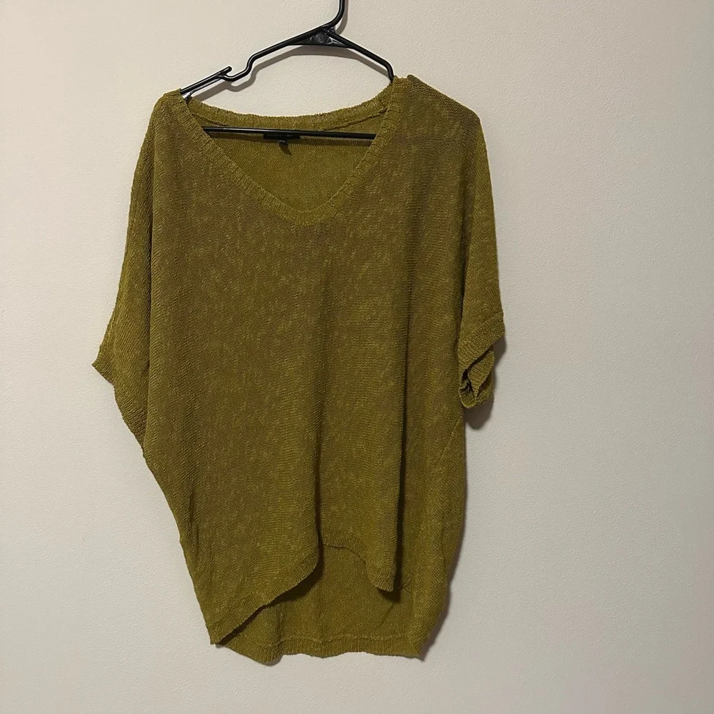 Eileen Fisher Mélange Linen Grain V-Neck Oval Top Size small sweater - Picture 6 of 7